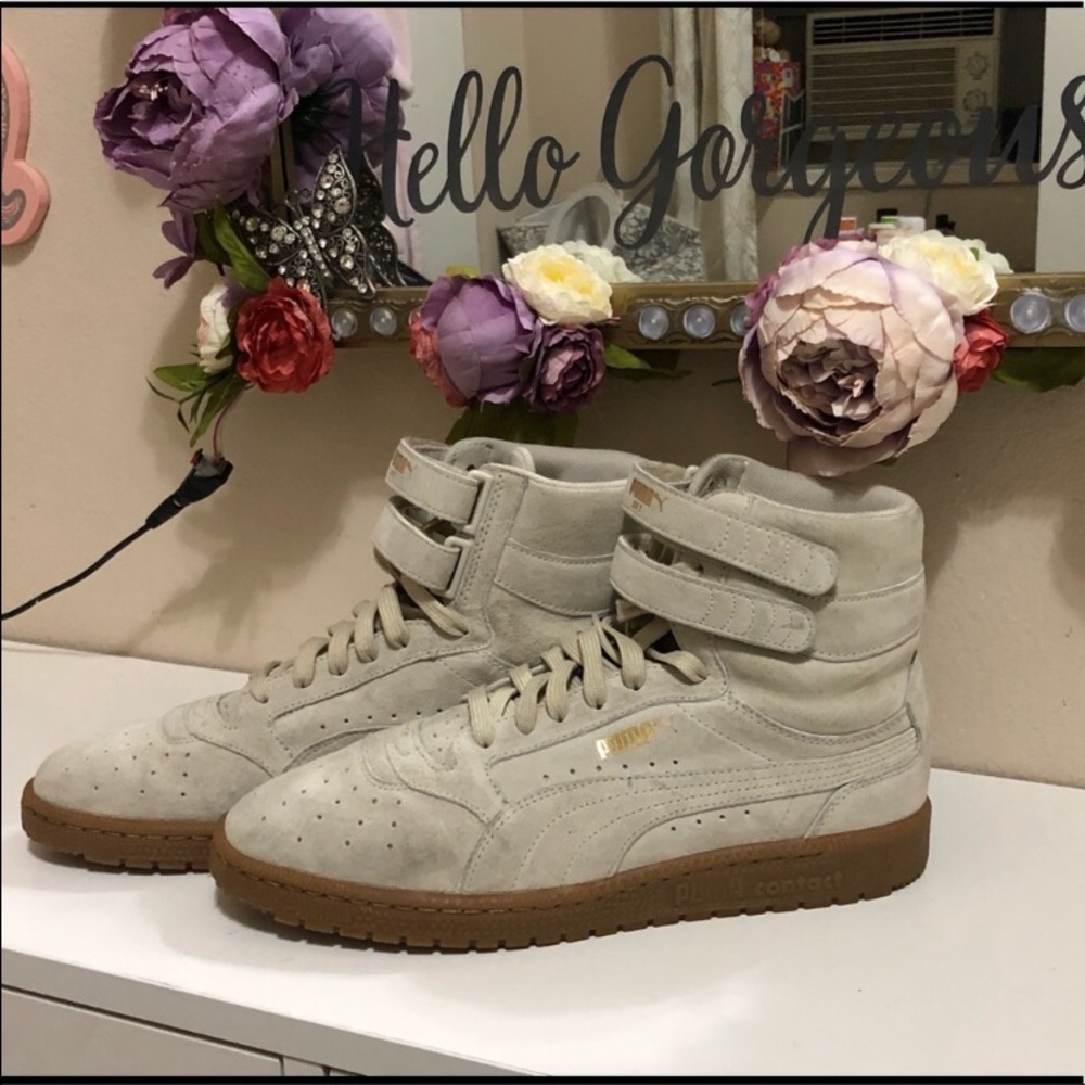 Off white/army green Puma Sky High Sneaker suede bundle